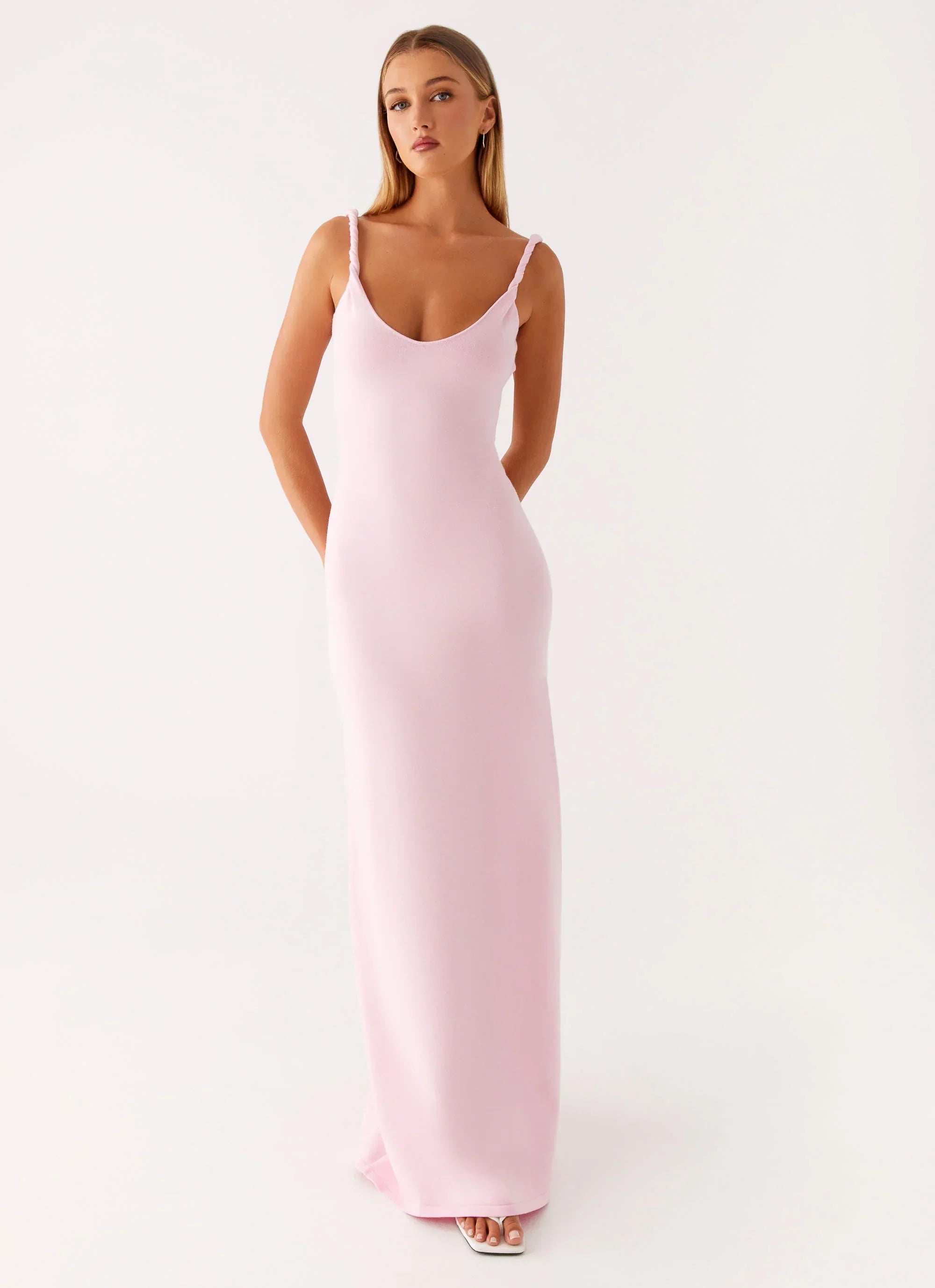 anastasia maxi dress Color:DustyLavender (Indigo) SCHL000582_PU_S Leely Women Sparkly Purple With a stunning low