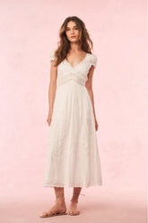 Suvi Cotton Midi Dress - White