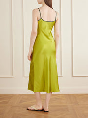 Bias silk-charmeuse slip midi dress